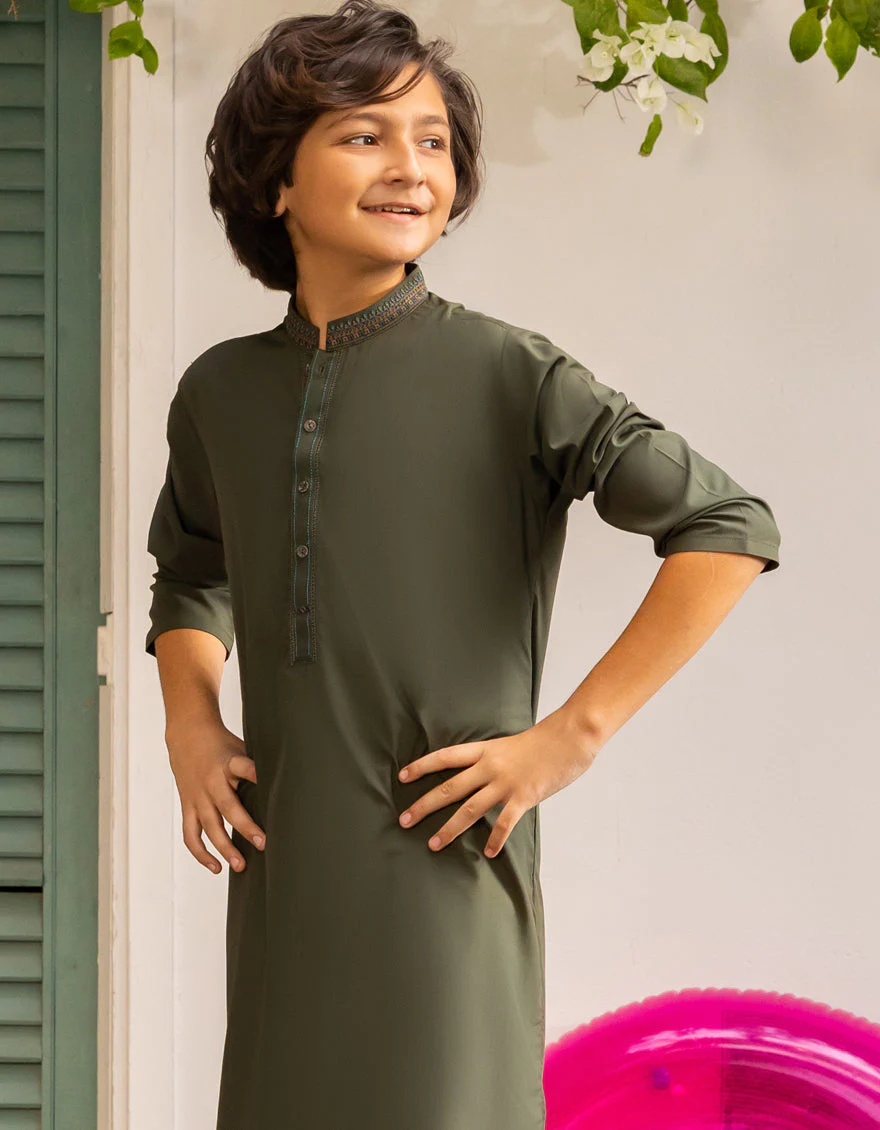 DARK GREEN BLENDED KURTA TROUSERS | JCKP-A-39272/S25/JJ9615-SF - Image 2