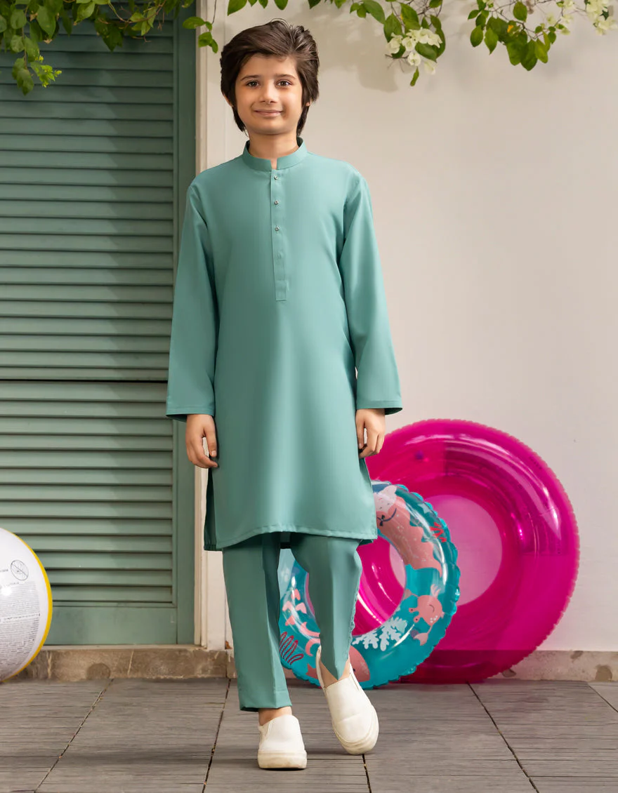 GREEN BLENDED KURTA TROUSERS | JCKP-A-39275/S25/JJ9363-PN