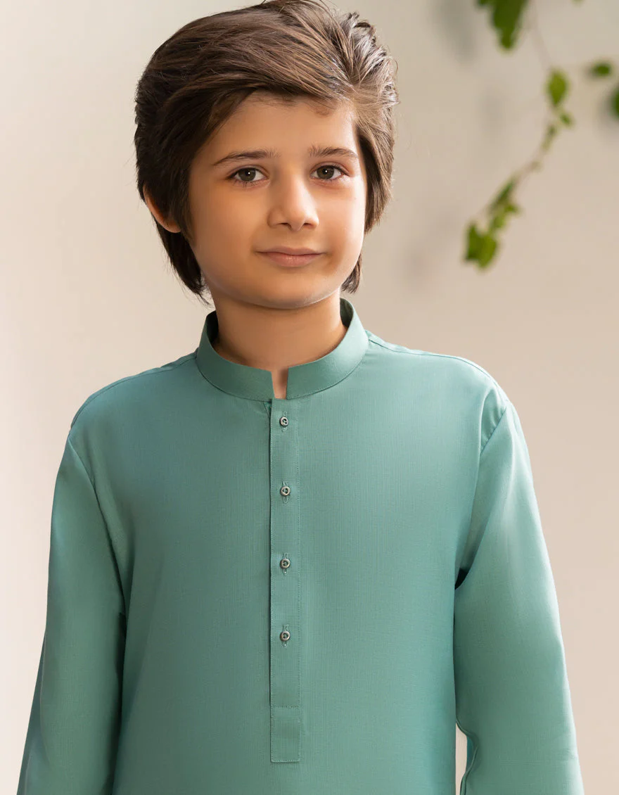GREEN BLENDED KURTA TROUSERS | JCKP-A-39275/S25/JJ9363-PN - Image 2