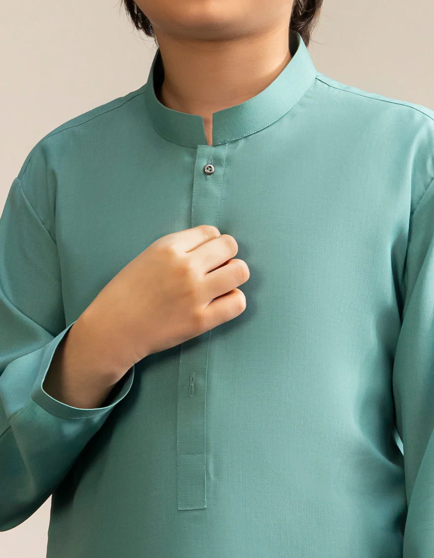 GREEN BLENDED KURTA TROUSERS | JCKP-A-39275/S25/JJ9363-PN - Image 3