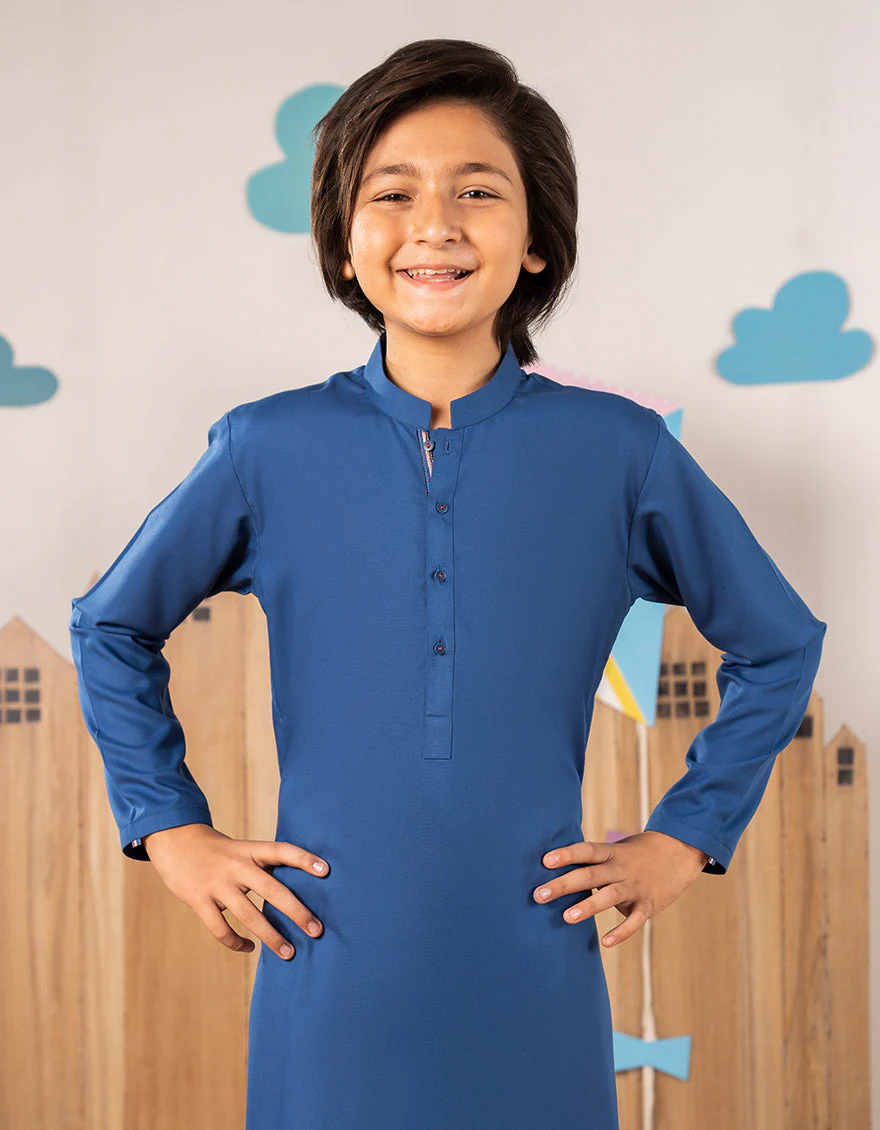 BLUE BLENDED KURTA TROUSERS | JCKP-A-39313/S25/JJ9822-PN - Image 2