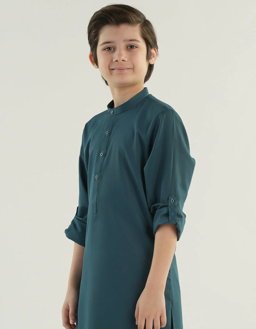 SEA GREEN BLENDED KURTA TROUSERS | JCKP-A-46498/S24/JJ9617-CL - Image 2