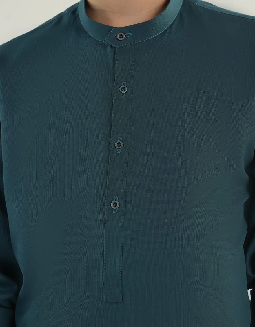 SEA GREEN BLENDED KURTA TROUSERS | JCKP-A-46498/S24/JJ9617-CL - Image 3