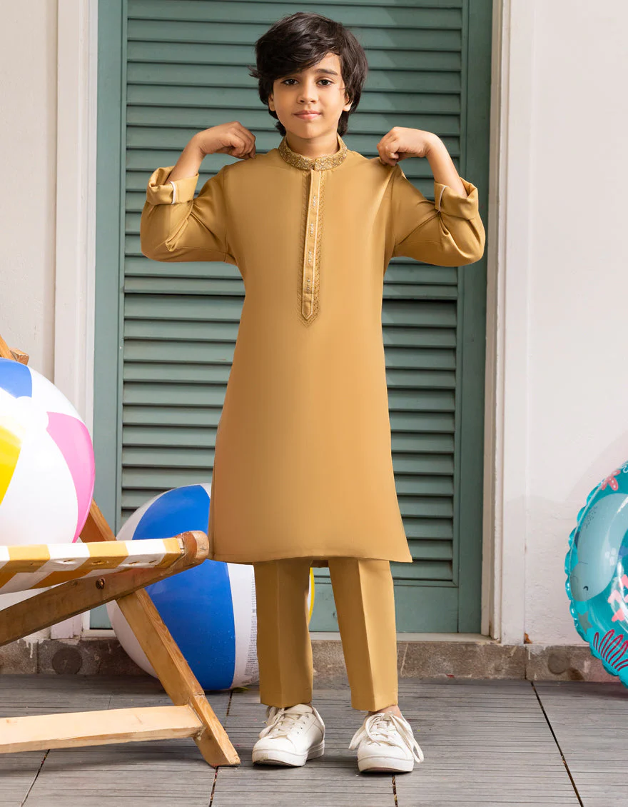 MUSTARD BLENDED KURTA TROUSERS | JCKP-A-46550/S25/JJ9620-SF - Image 3
