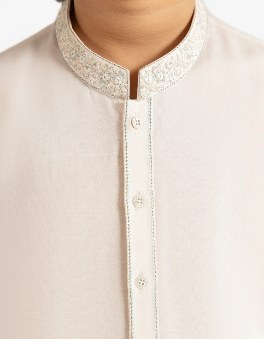 OFF WHITE BLENDED KAMEEZ SHALWAR | JCKS-A-39556/S26/JJ10369-SF - Image 3