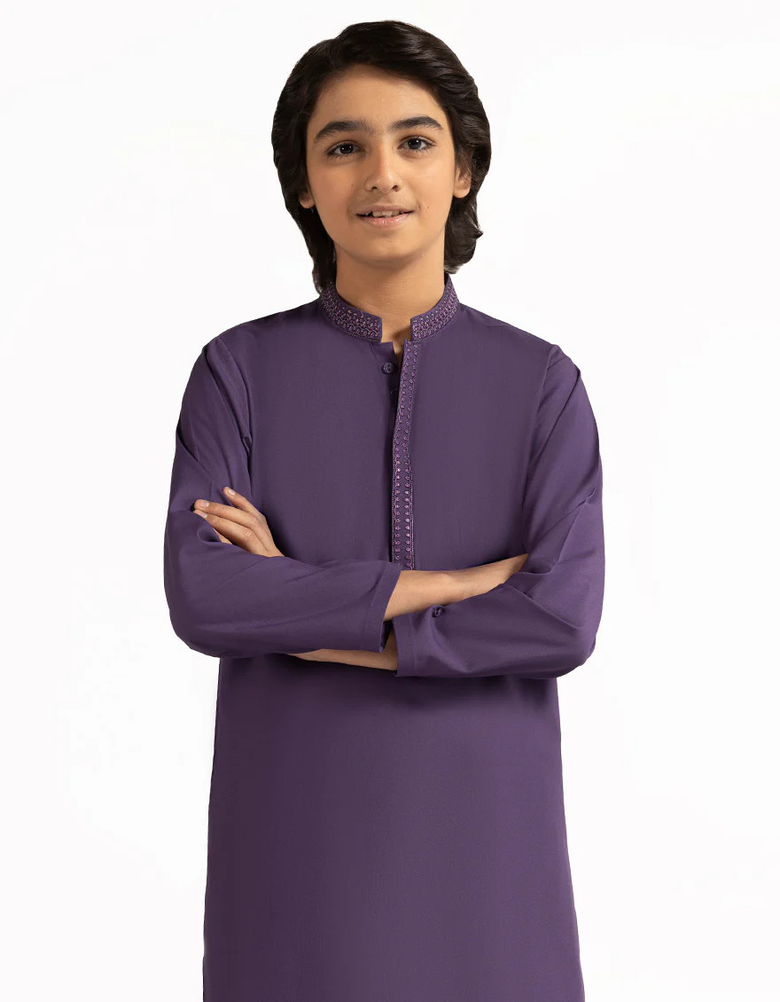 PURPLE BLENDED KAMEEZ SHALWAR | JCKS-A-39570/S26/JJ10428-SF - Image 2