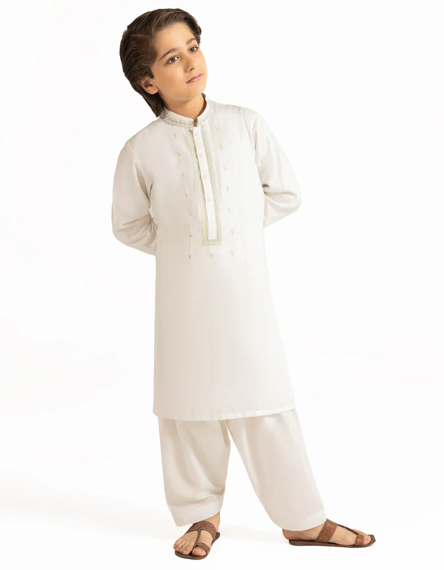 WHITE BLENDED KAMEEZ SHALWAR | JCKS-A-39577/S26/JJ10581-SF