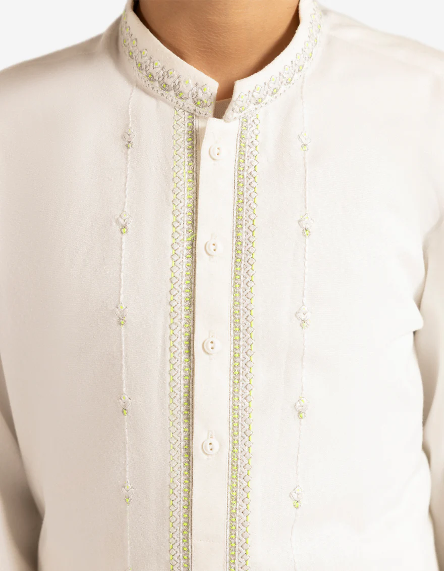 WHITE BLENDED KAMEEZ SHALWAR | JCKS-A-39577/S26/JJ10581-SF - Image 3