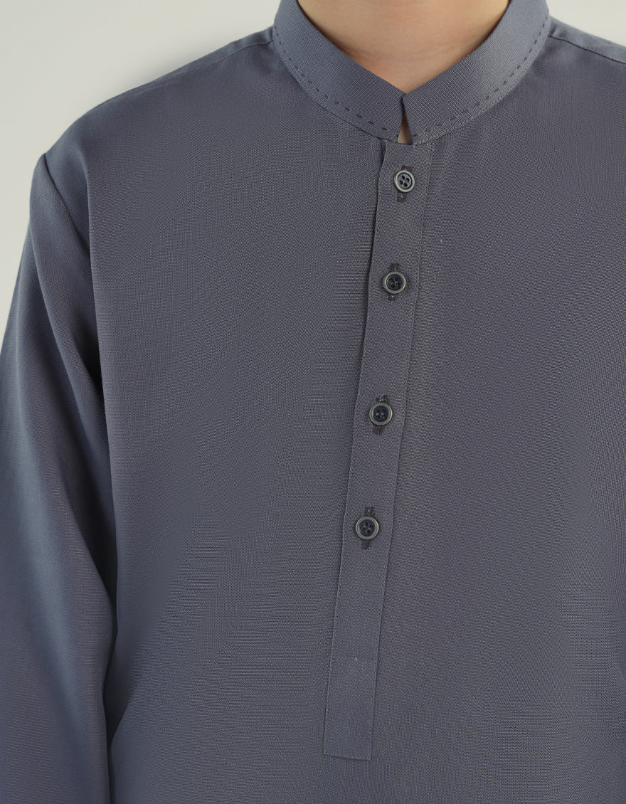 PIGEON BLUE BLENDED KAMEEZ SHALWAR | JCKS-A-46504/S24/JJ9620-CL - Image 3