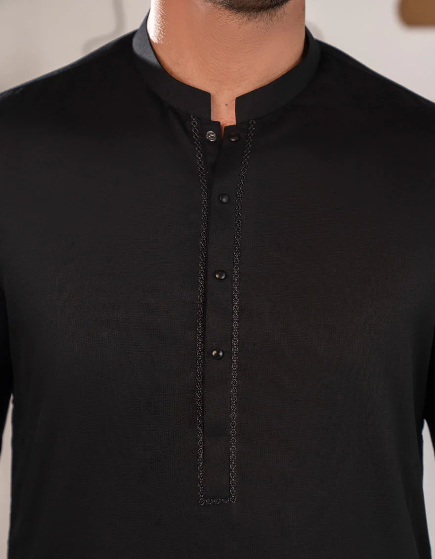 BLACK BLENDED KAMEEZ SHALWAR | JCKS-A-90516/S25/JJ9766-SF - Image 4