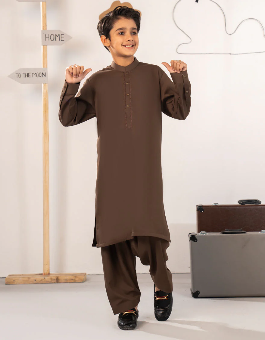 BROWN BLENDED KAMEEZ SHALWAR | JCKS-A-90517/S25/JJ9766-SF
