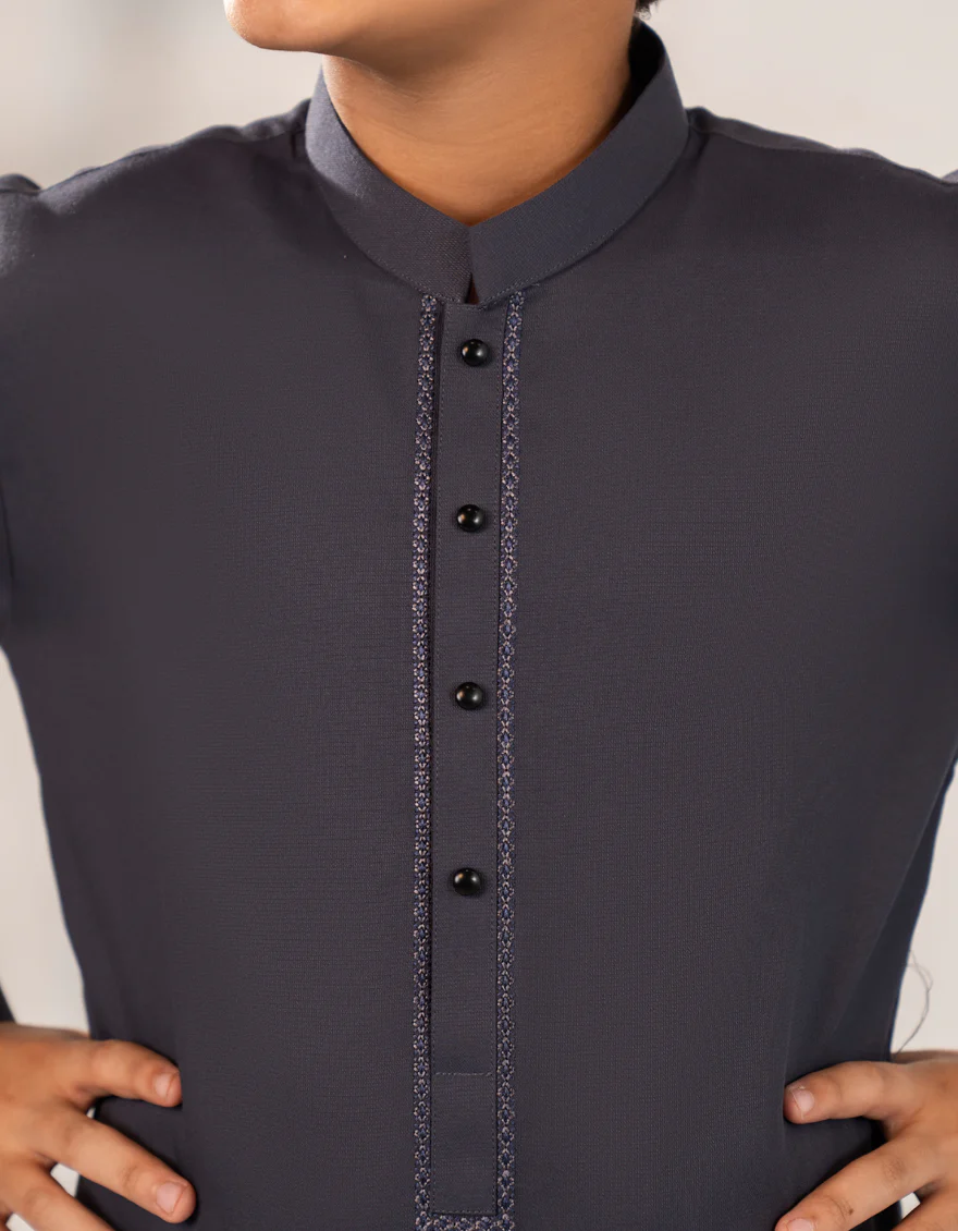 GREY BLENDED KAMEEZ SHALWAR | JCKS-A-90519/S25/JJ9766-SF - Image 3