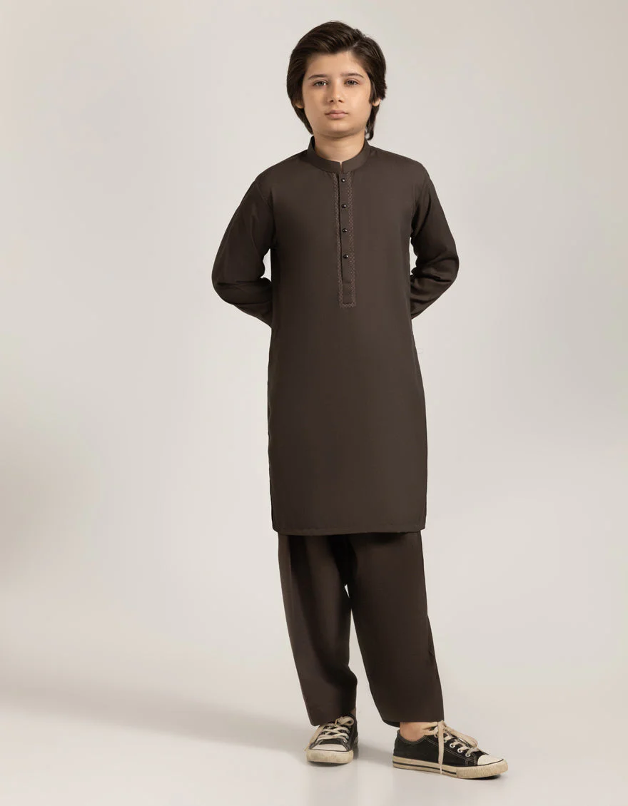 BROWN BLENDED KAMEEZ SHALWAR | JCKS-A-90523/S25/JJ9767-SF