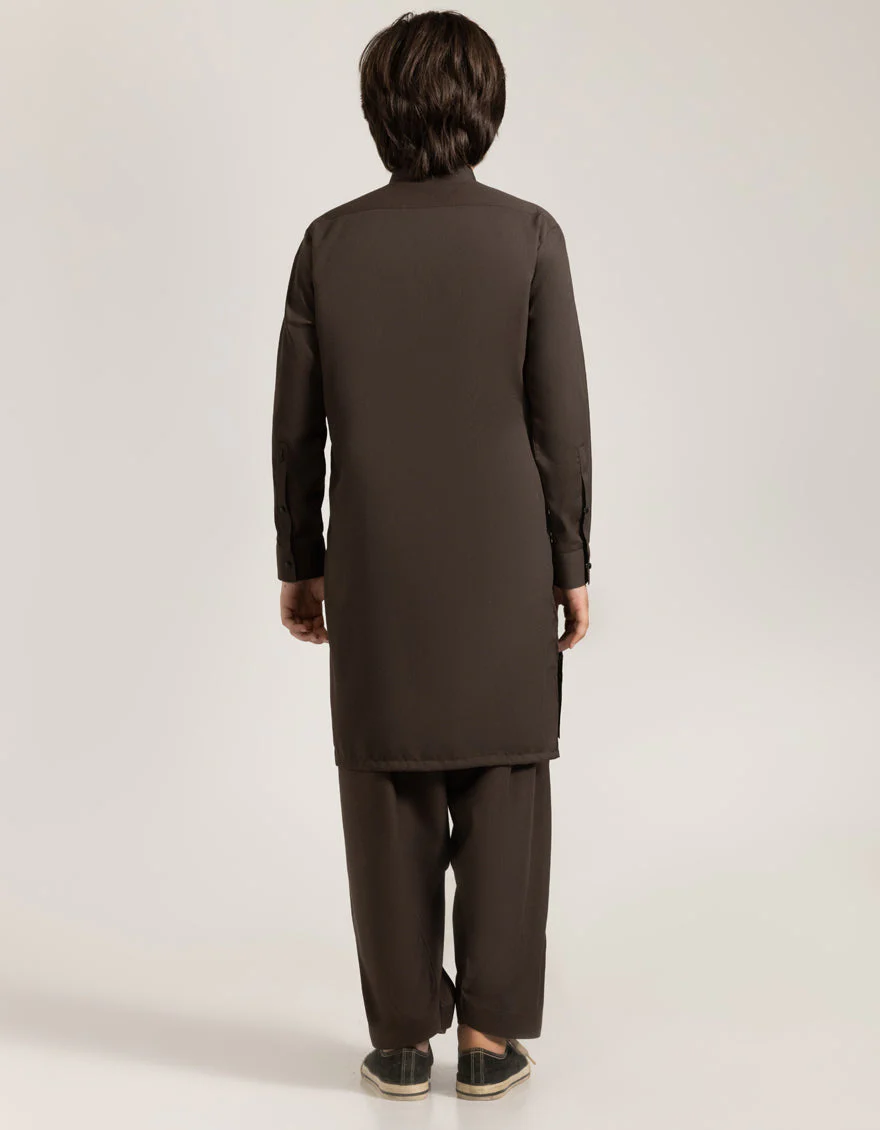 BROWN BLENDED KAMEEZ SHALWAR | JCKS-A-90523/S25/JJ9767-SF - Image 2