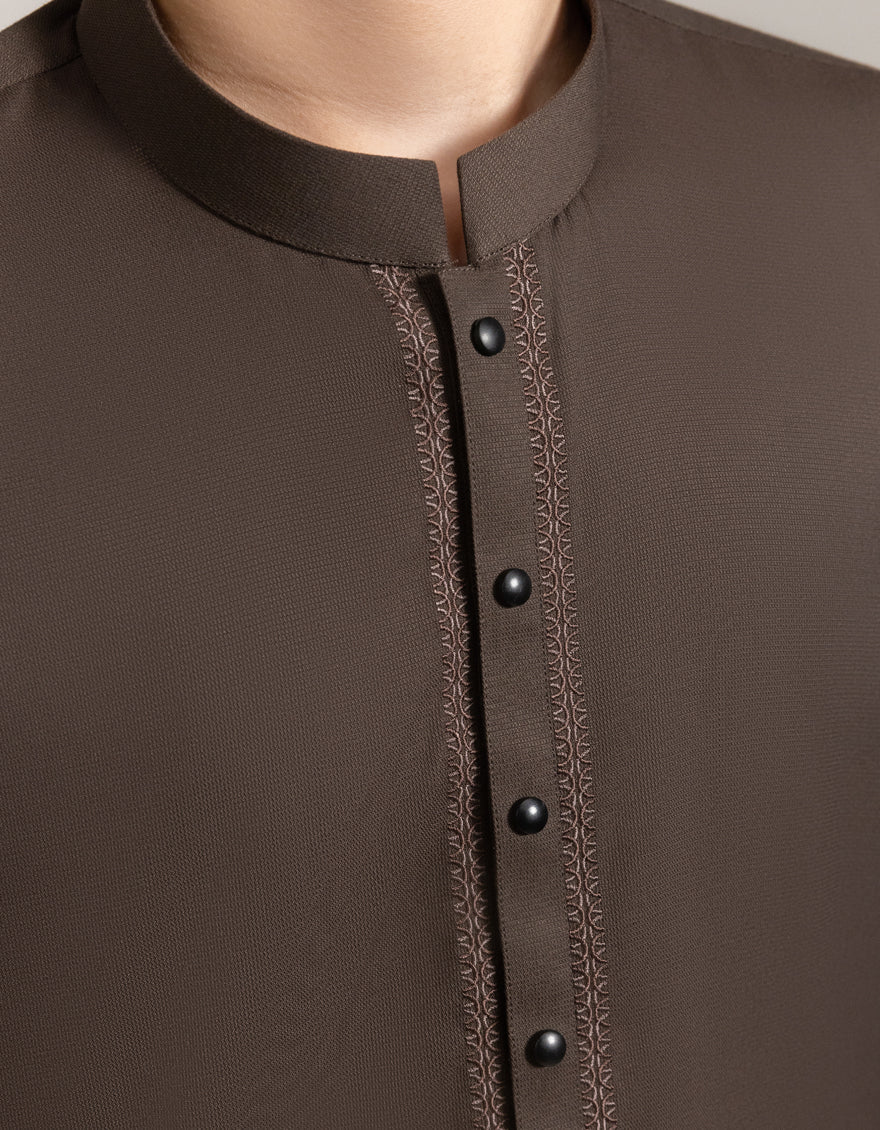 BROWN BLENDED KAMEEZ SHALWAR | JCKS-A-90523/S25/JJ9767-SF - Image 3