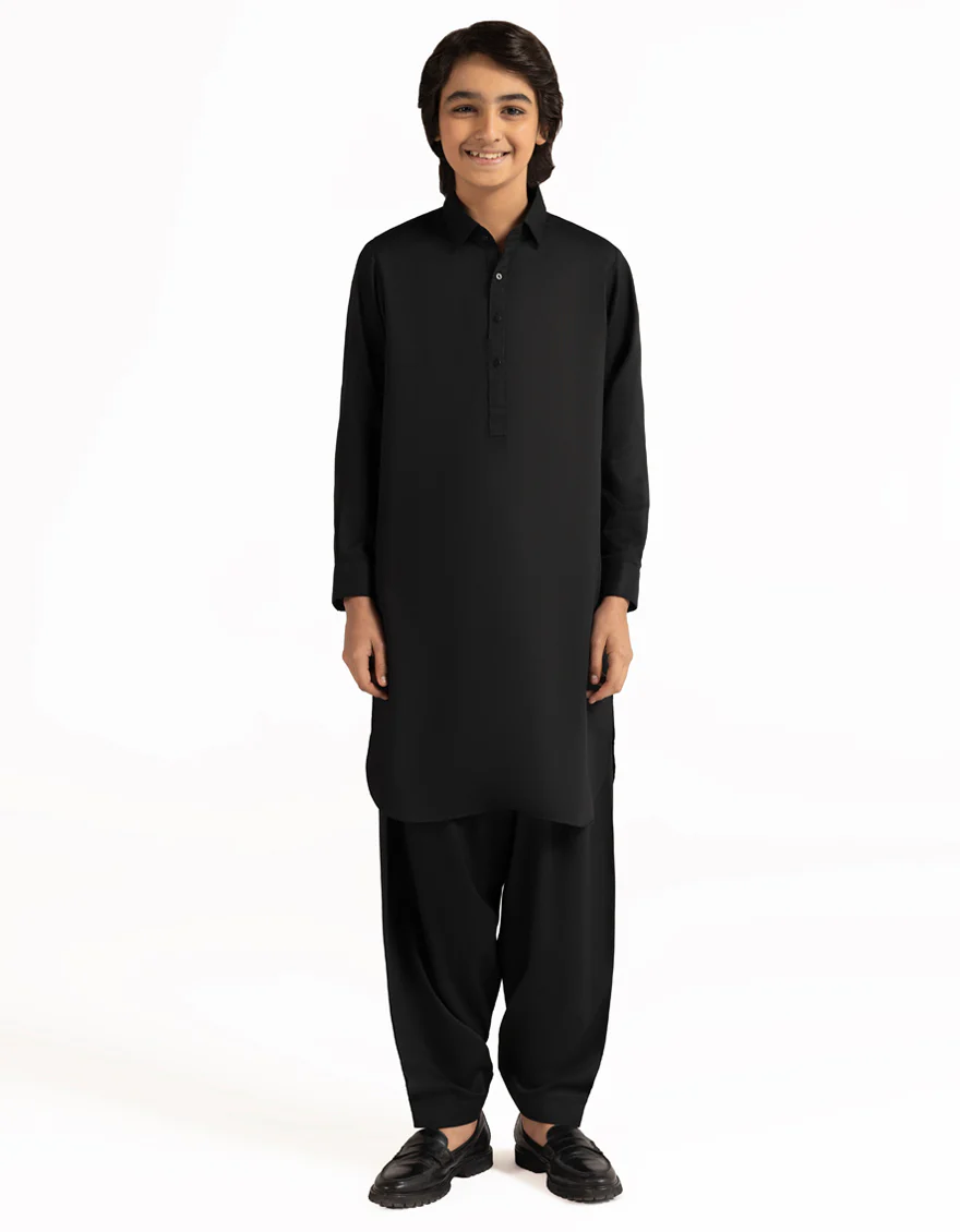 BLACK BLENDED KAMEEZ SHALWAR | JCKS-A-90555/S26/JJ9768-SF