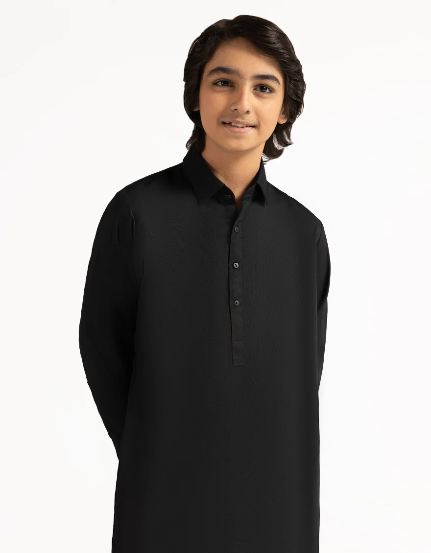 BLACK BLENDED KAMEEZ SHALWAR | JCKS-A-90555/S26/JJ9768-SF - Image 2