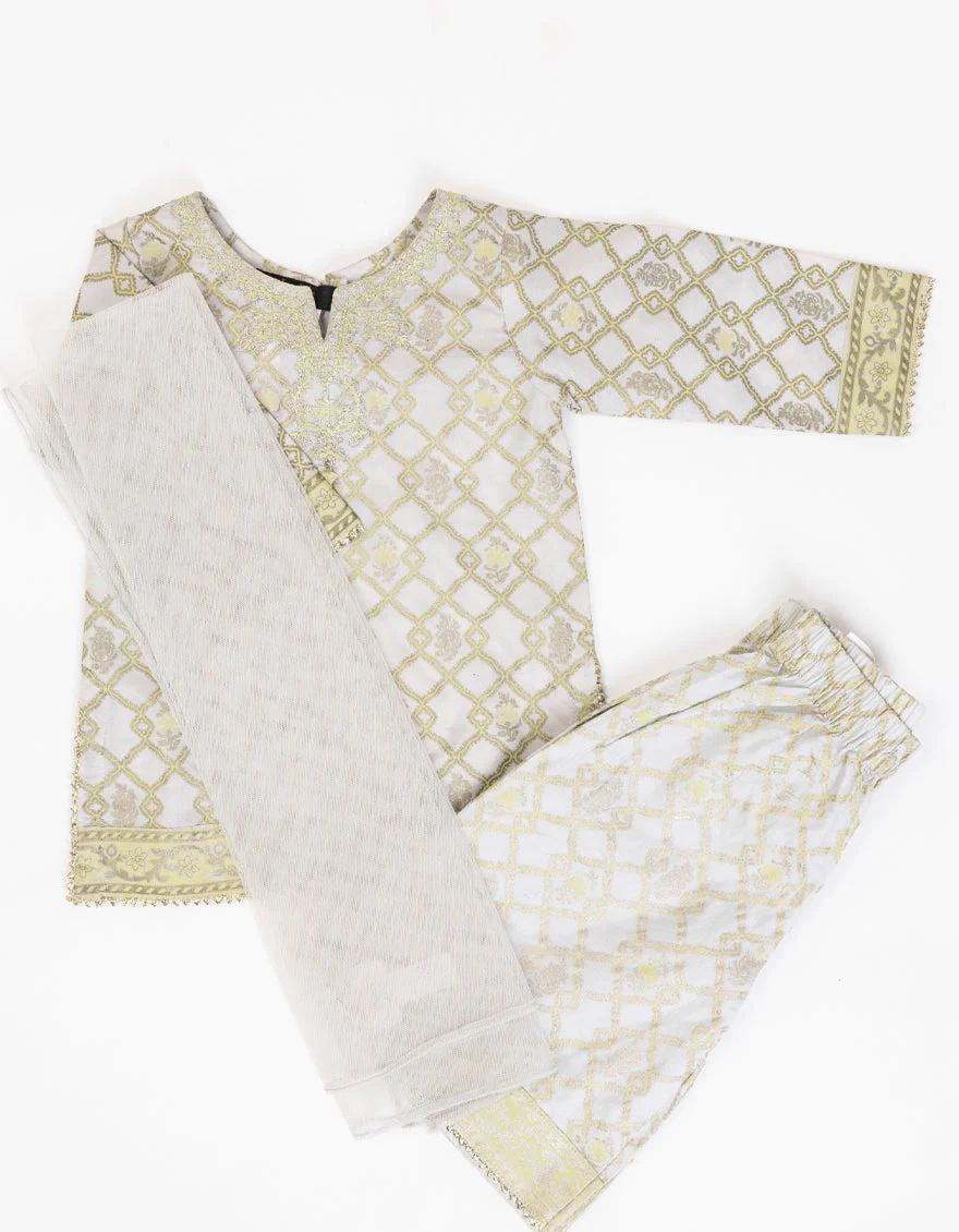 GREY COTTON SILK 3PC STITCHED | JGK-S-JIF-25-1710 FB/IRIS-10