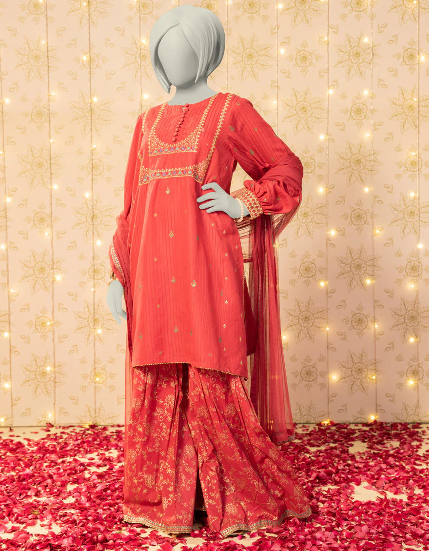 PINK TEXTURED 3PC STITCHED | JGK-S-JTF-25-752 FB/RANG-E-ZARI-2