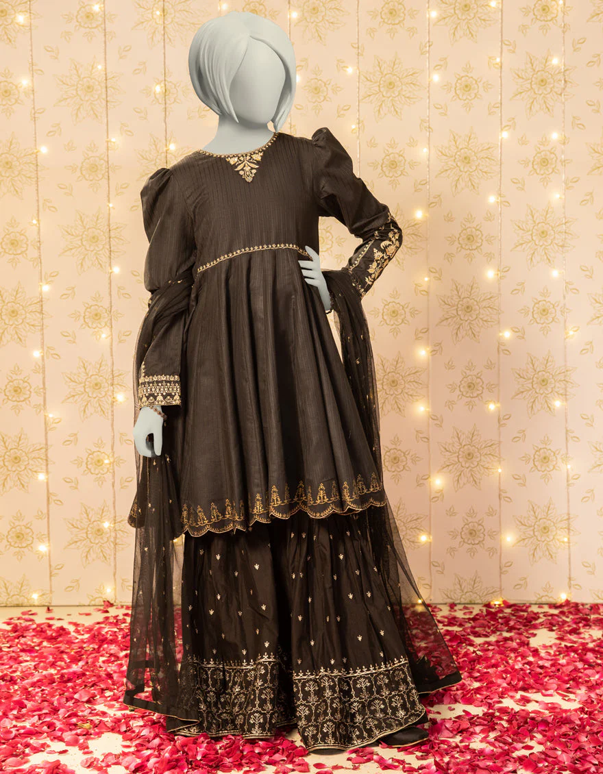 BLACK DOBBY 3PC STITCHED | JGK-S-JTF-25-753 FB/RANG-E-ZARI-3