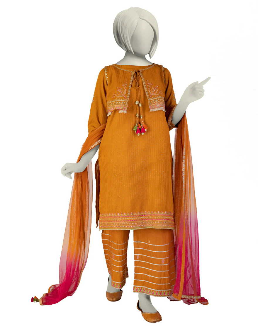 MUSTARD DOBBY 3PC STITCHED | JGK-S-JTF-25-755 FB/RANG-E-ZARI-5