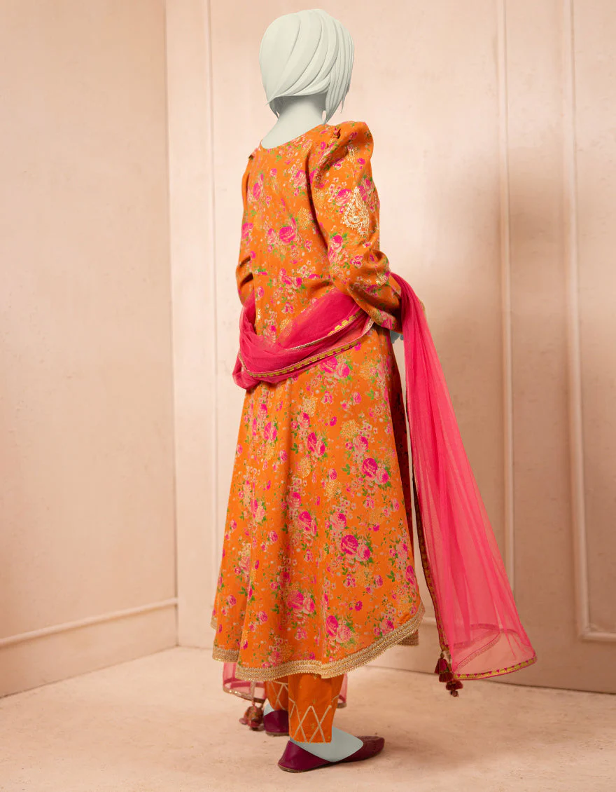 ORANGE TEXTURED 3PC STITCHED | JGK-S-JTF-25-760 FB/RANG-E-ZARI-4 - Image 3