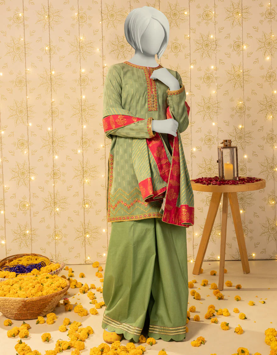 GREEN DOBBY 3PC STITCHED | JGK-S-JTP-25-615 FB/DHANAK-05 - Image 2