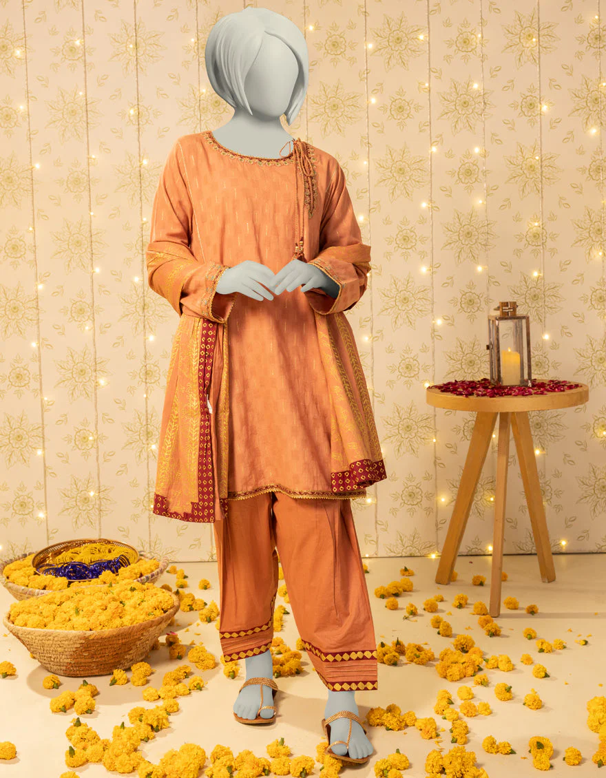 PEACH DOBBY 3PC STITCHED | JGK-S-JTP-25-616 FB/DHANAK-06