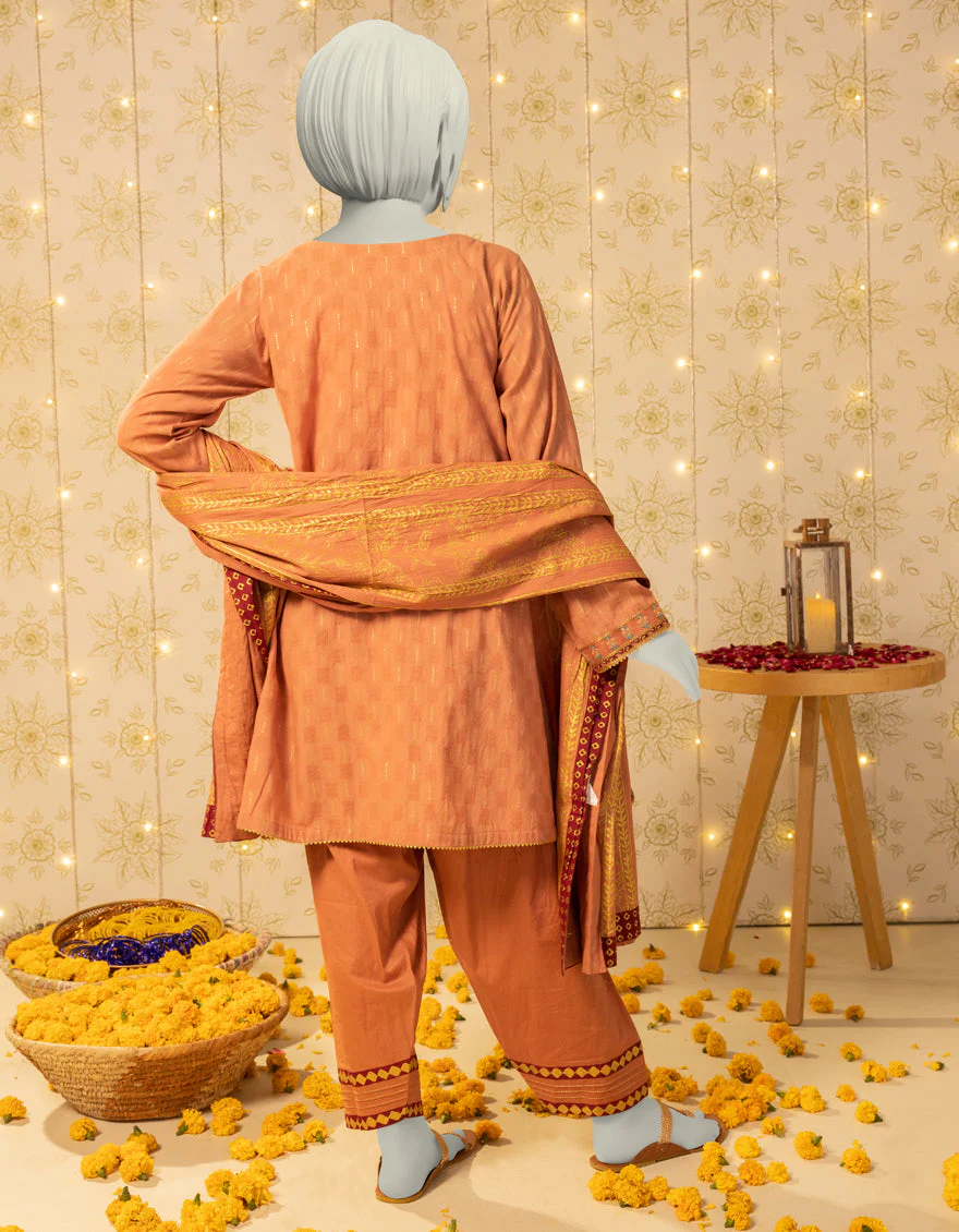 PEACH DOBBY 3PC STITCHED | JGK-S-JTP-25-616 FB/DHANAK-06 - Image 2