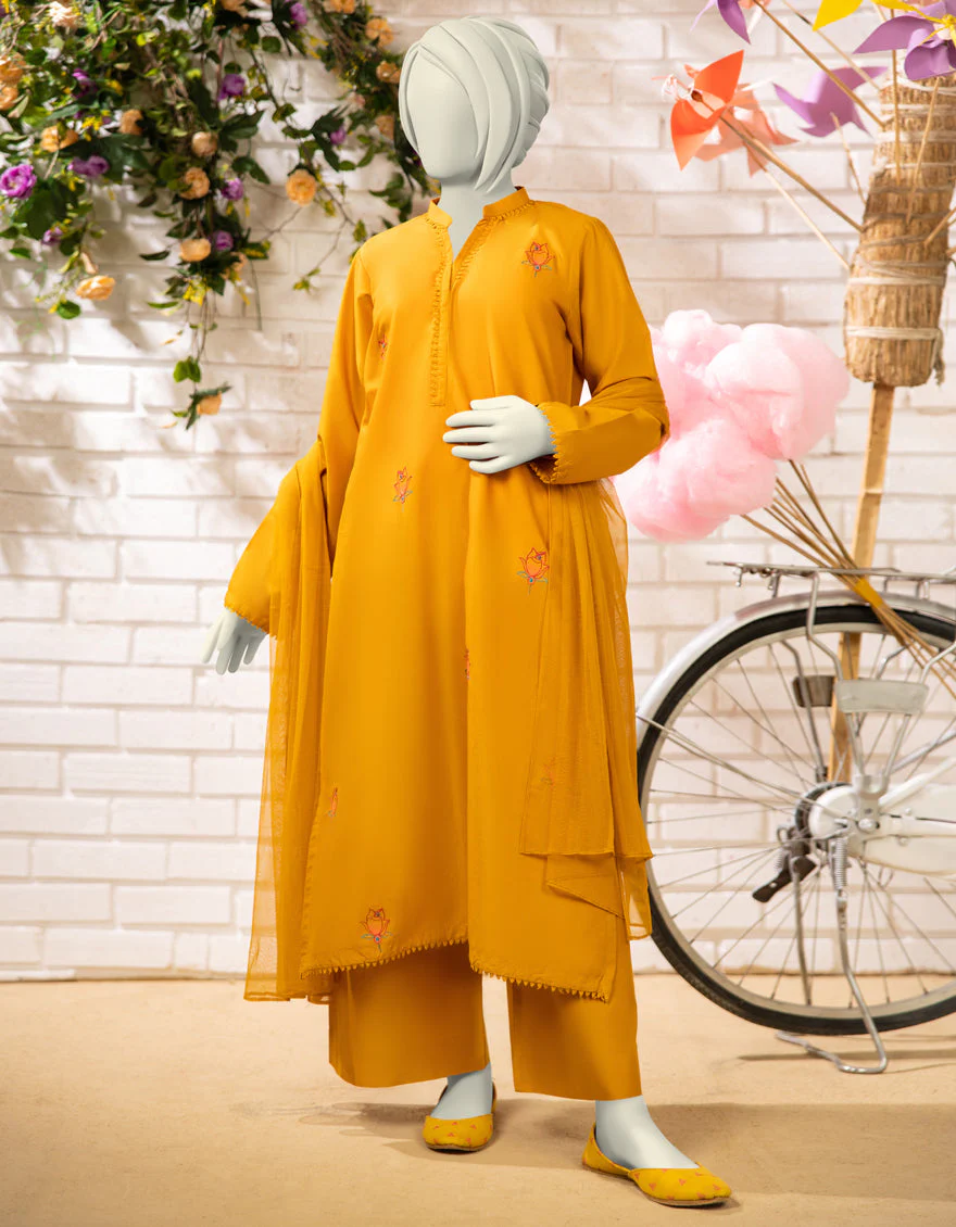 OCHRE LAWN 3PC STITCHED | JGK-S-JTP-25-620 FB/DHANAK-2