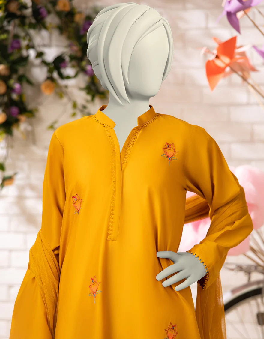 OCHRE LAWN 3PC STITCHED | JGK-S-JTP-25-620 FB/DHANAK-2 - Image 2