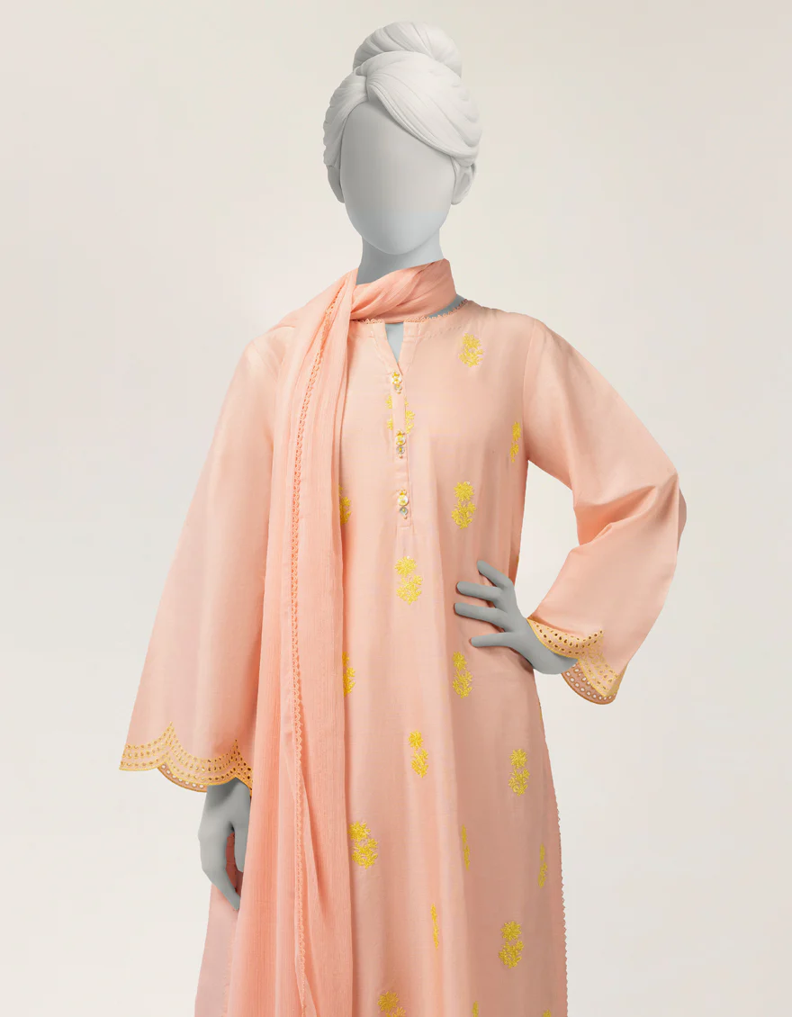 PEACH LAWN 3PC STITCHED | JGK-S-JTP-26-663 FB/SCHIFFLI-T-03 - Image 2