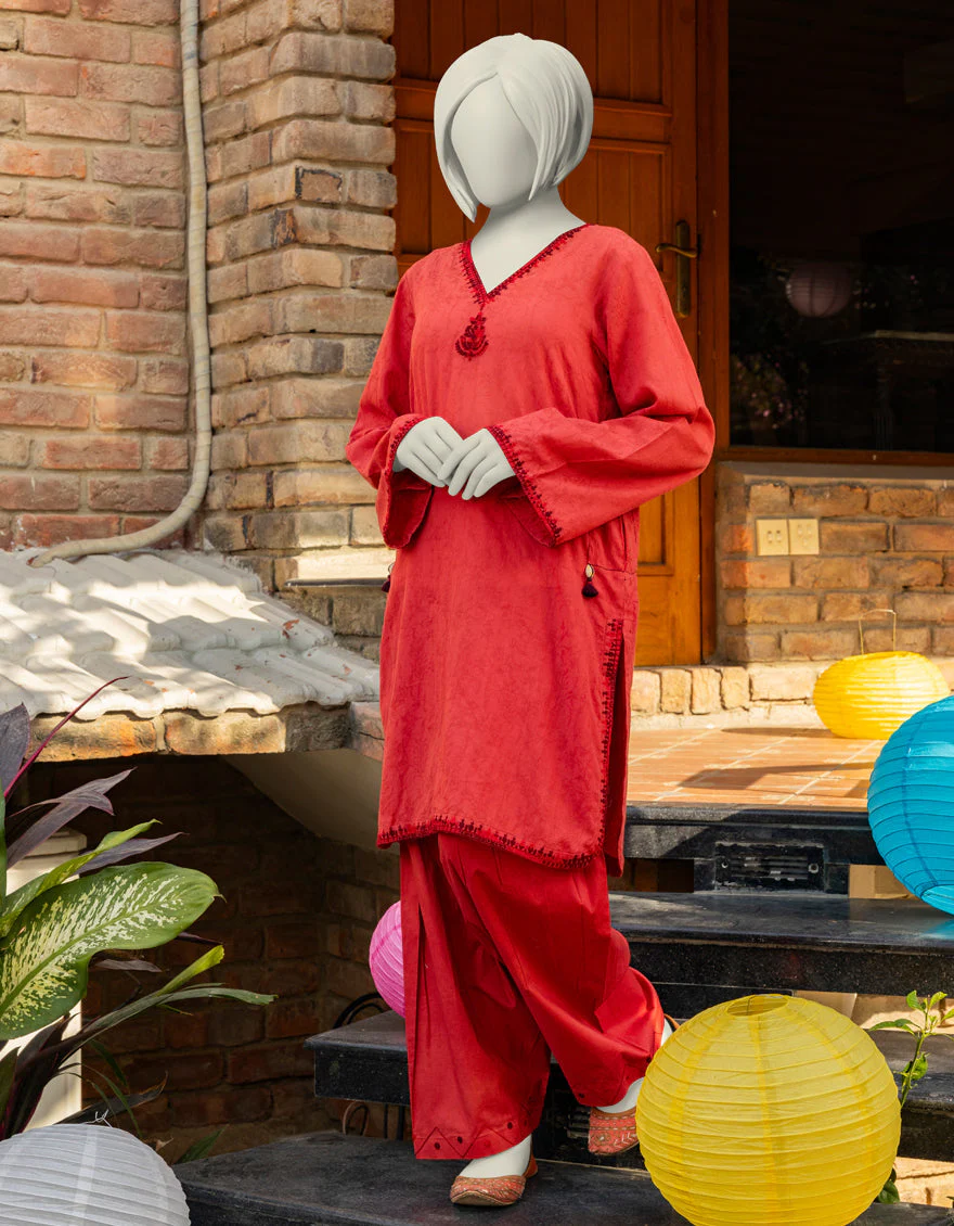 RED TEXTURED 2PC STITCHED | JGK-S-JTST-25-410 FB/CRAFT-04