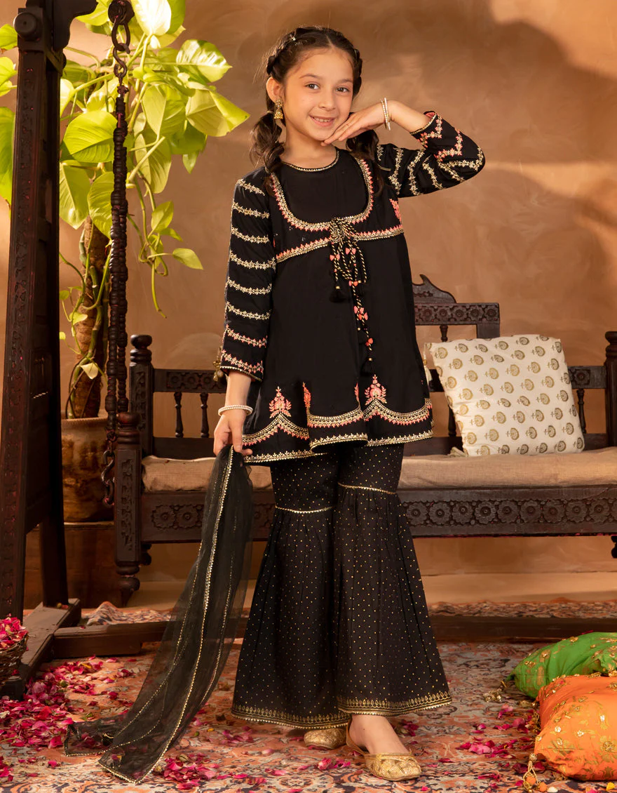 BLACK LAWN SILK 3PC STITCHED | JGKL-S-JGF-25-1904 FB/SHIREEN-4
