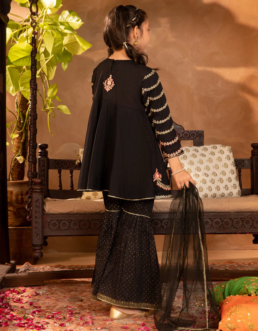BLACK LAWN SILK 3PC STITCHED | JGKL-S-JGF-25-1904 FB/SHIREEN-4 - Image 2