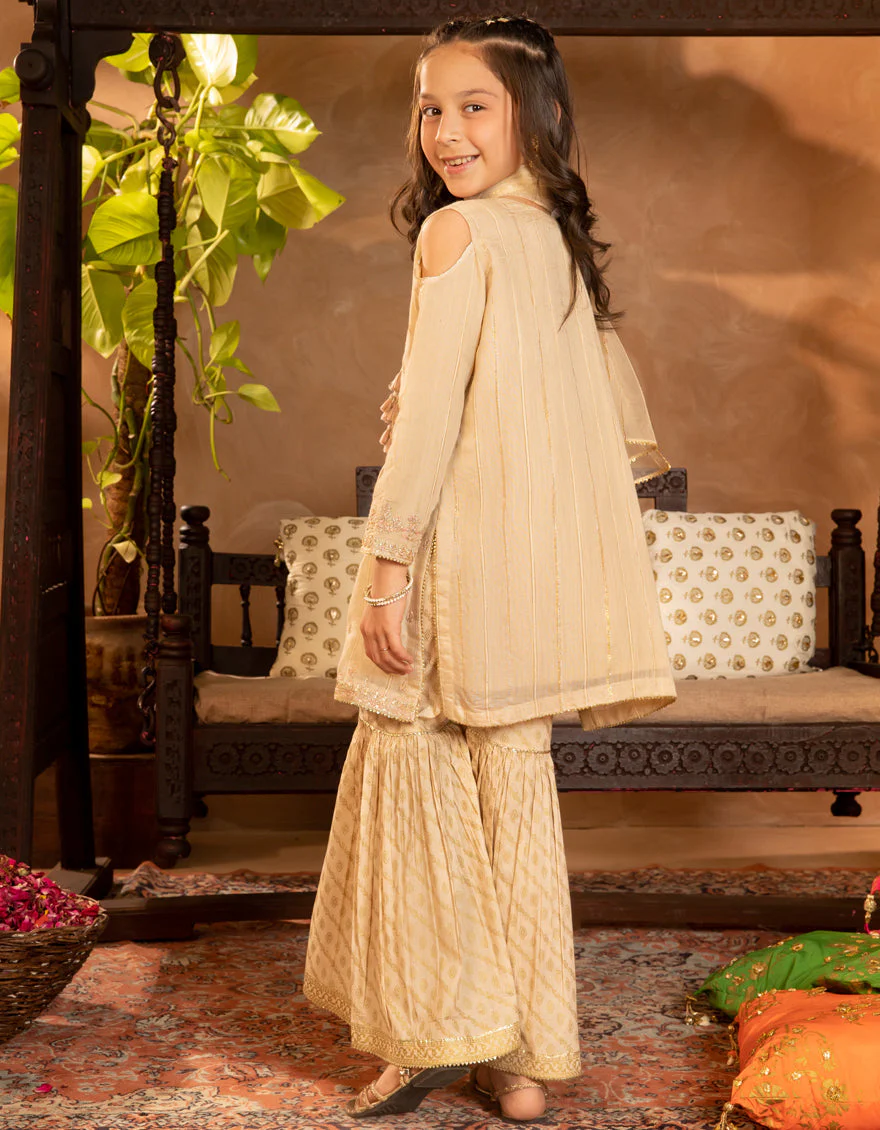 BEIGE ZARI 3PC STITCHED | JGKL-S-JGF-25-1909 FB/SHIREEN-09 - Image 2