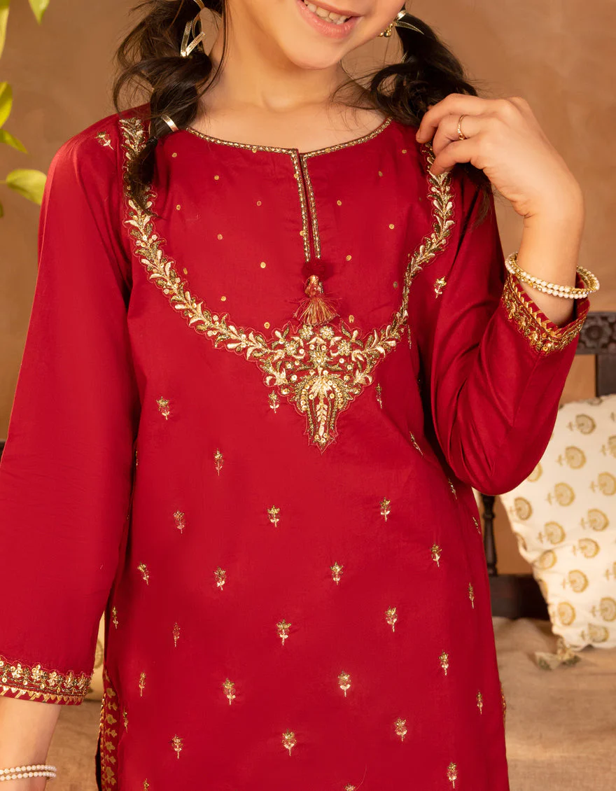 MAROON CORA 3PC STITCHED | JGKL-S-JGF-25-1910 FB/SHIREEN-10 - Image 3