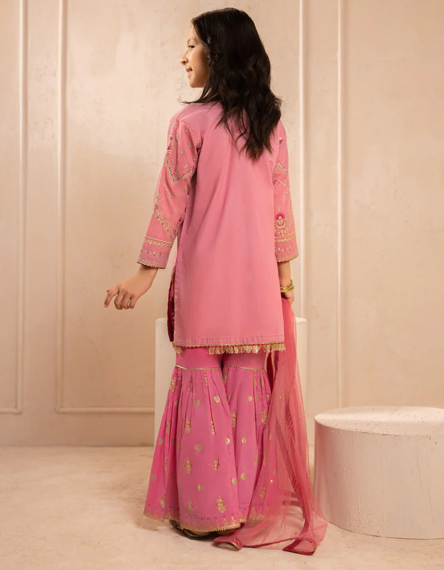 PINK SILK 3PC STITCHED | JGKL-S-JGF-25-1913 FB/SHIREEN-1 - Image 3