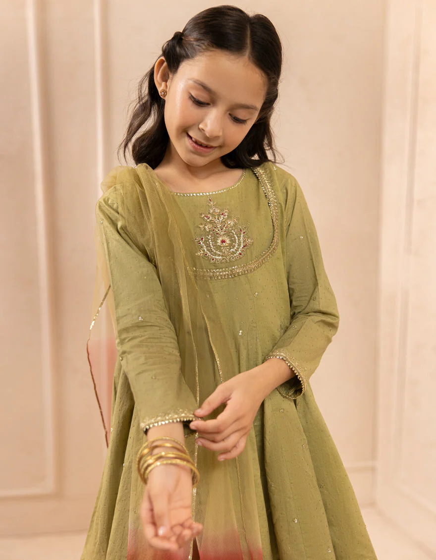 GREEN LAWN SILK 3PC STITCHED | JGKL-S-JGF-25-1916 FB/SHIREEN-04 - Image 3