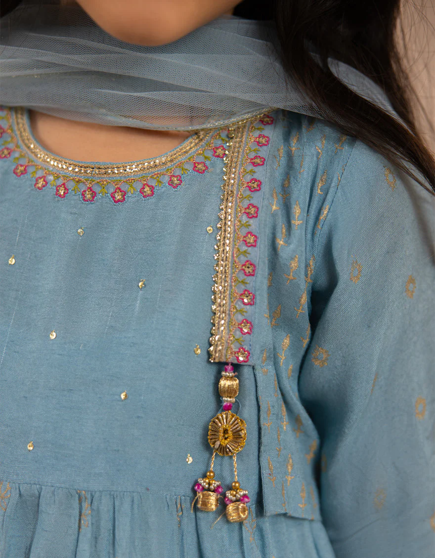 BLUE SILK 3PC STITCHED | JGKL-S-JGF-25-1917 FB/SHIREEN-05 - Image 4
