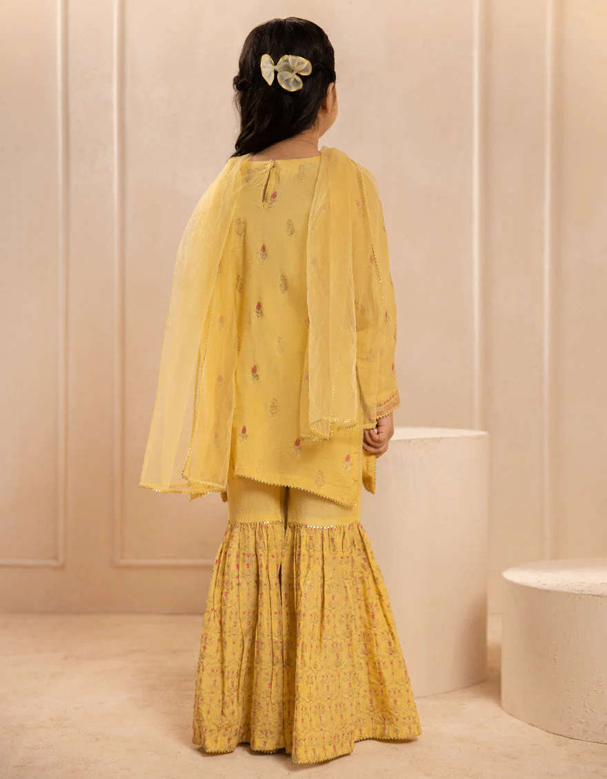 YELLOW SILK 3PC STITCHED | JGKL-S-JGF-25-1918 FB/SHIREEN-6 - Image 3