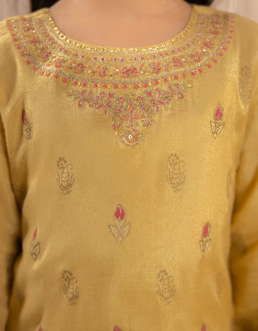 YELLOW SILK 3PC STITCHED | JGKL-S-JGF-25-1918 FB/SHIREEN-6 - Image 4