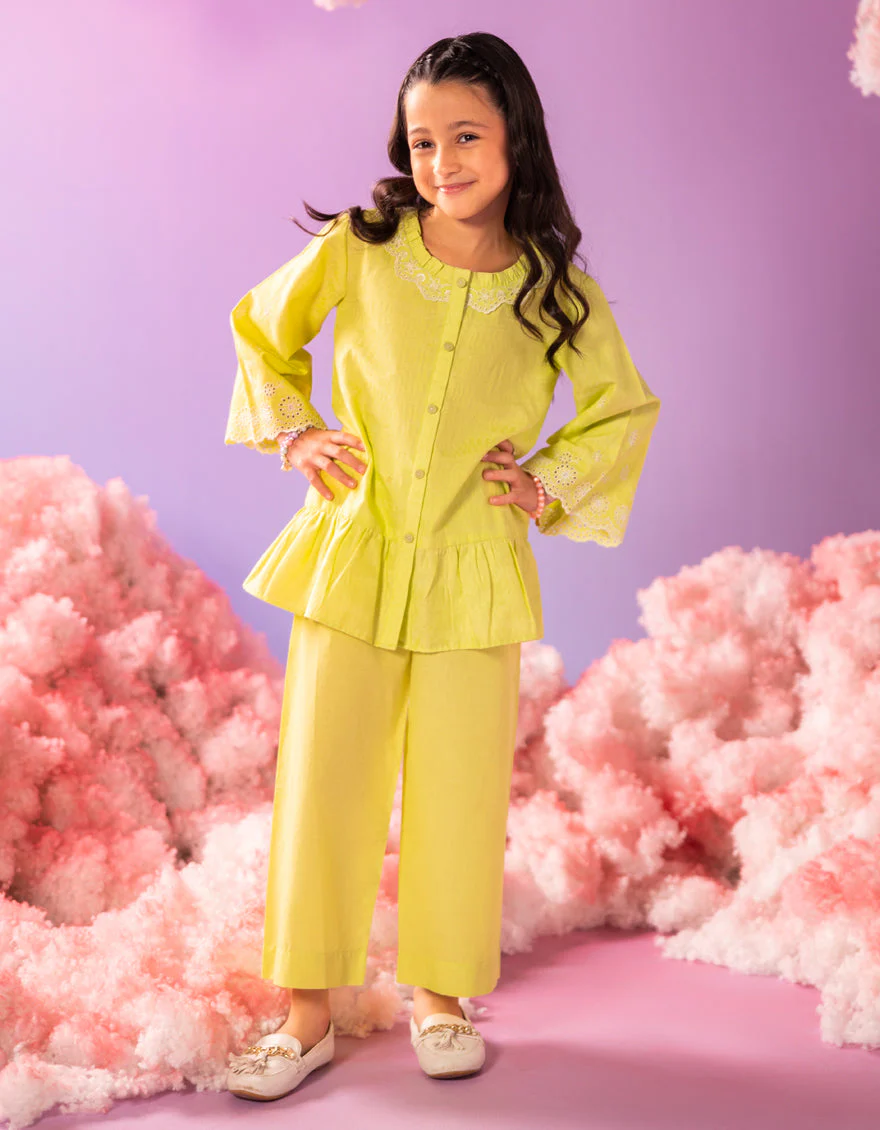 GREEN DOBBY 2PC STITCHED | JGKL-S-JGST-25-5630 FB/SUN SHINE-03