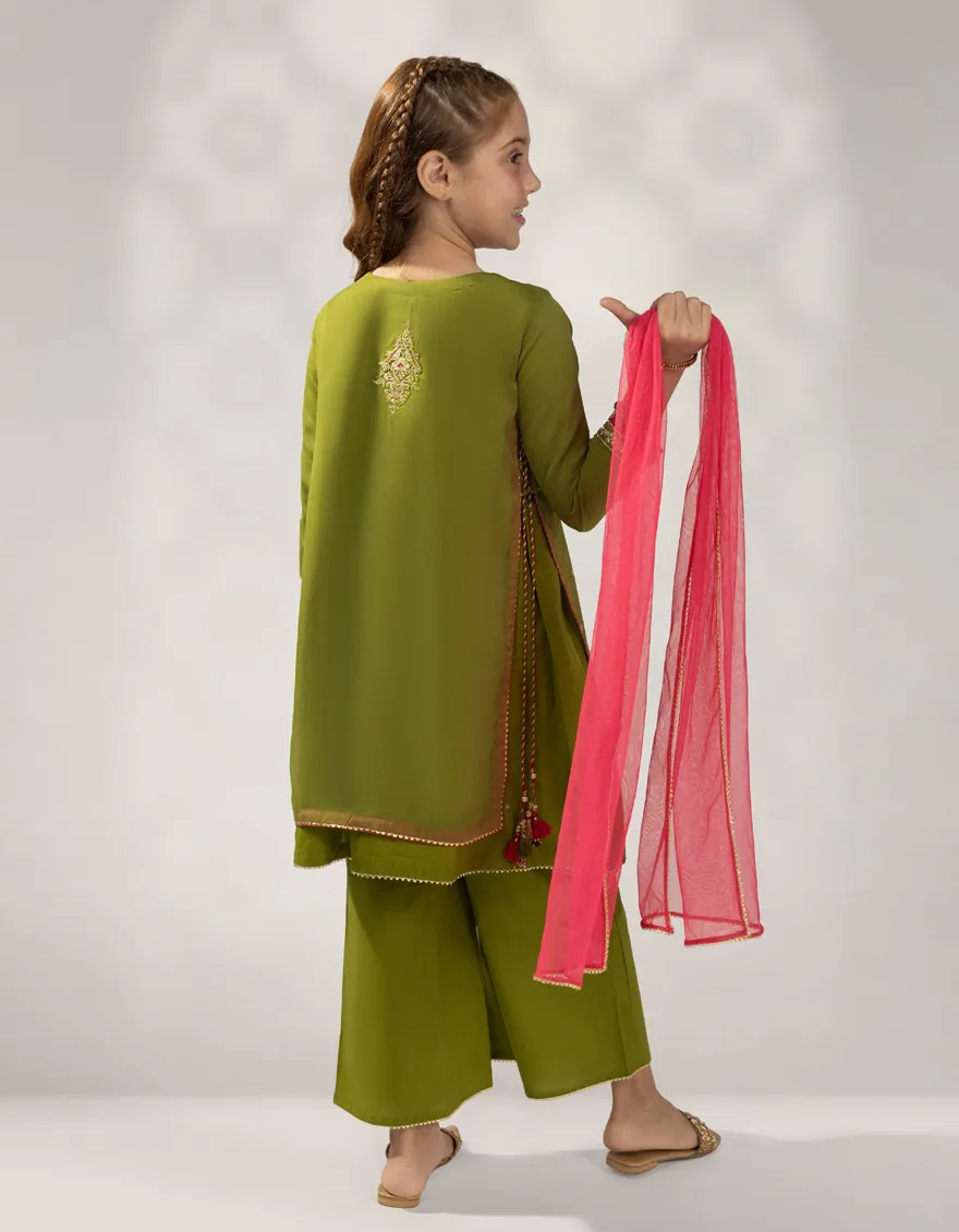 GREEN IMPURE CHIFFON 3PC STITCHED | JGKL-W-JGF-25-1922 FB/SHIREEN-2 - Image 3