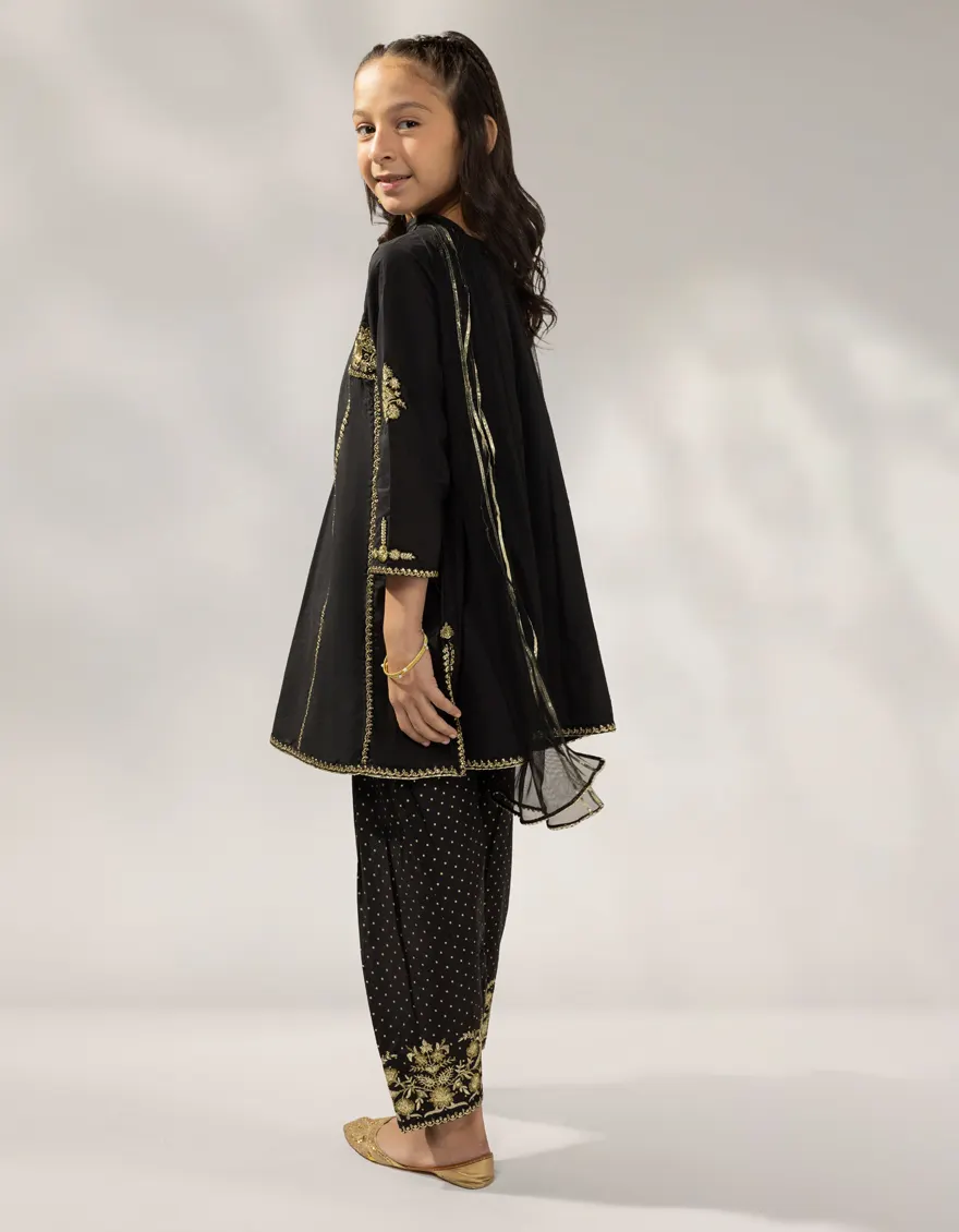 BLACK LAWN SILK 3PC STITCHED | JGKL-W-JGF-25-1924 FB/SHIREEN-04 - Image 3