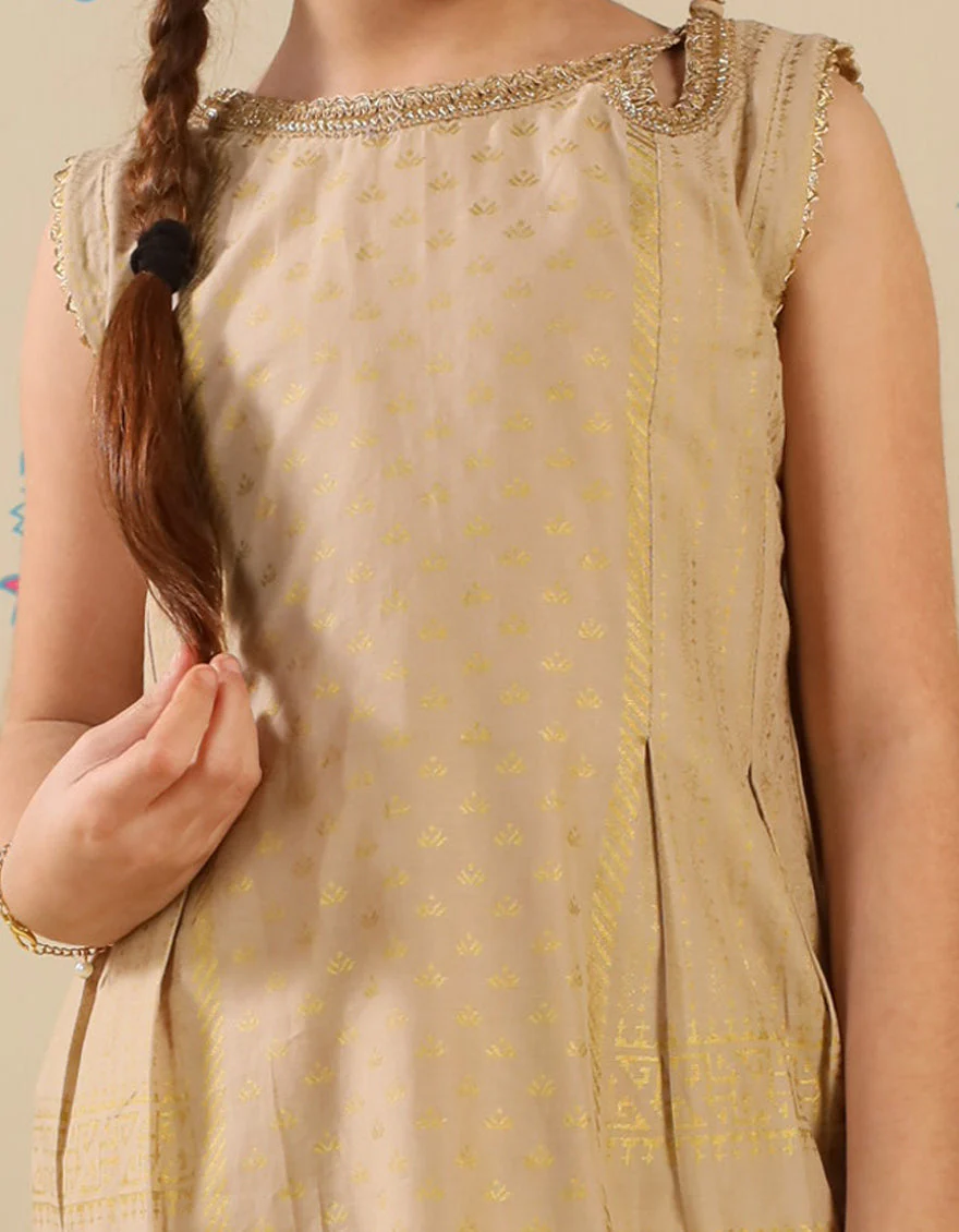 BEIGE LAWN KURTI | JGLK-S-JGS-25-2509 FB/SHEEN-1 - Image 2