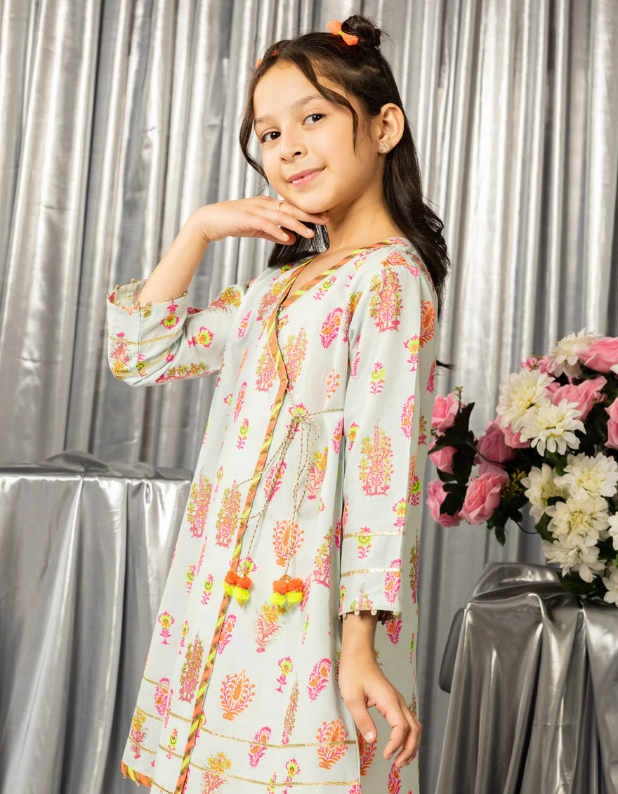BLUE LAWN KURTI | JGLK-S-JGS-25-2516 FB/BLOCK GIRL-01 - Image 2