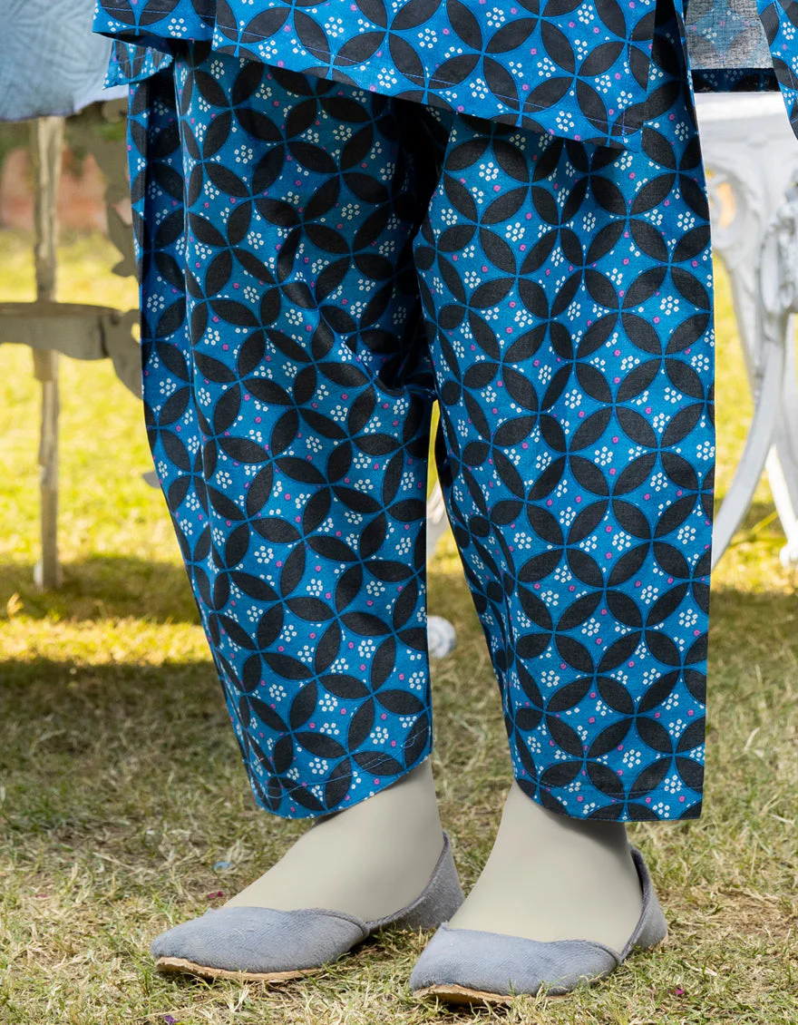 BLUE LAWN SHALWAR | JGT-S-JTT-25-4003 FB/ESSENTIALS- T-03