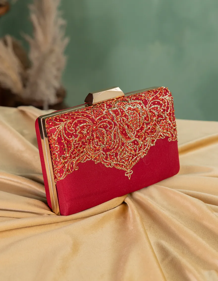 RED SILK HANDBAG | JJBL-25-122 FB/VENDOR - Image 2