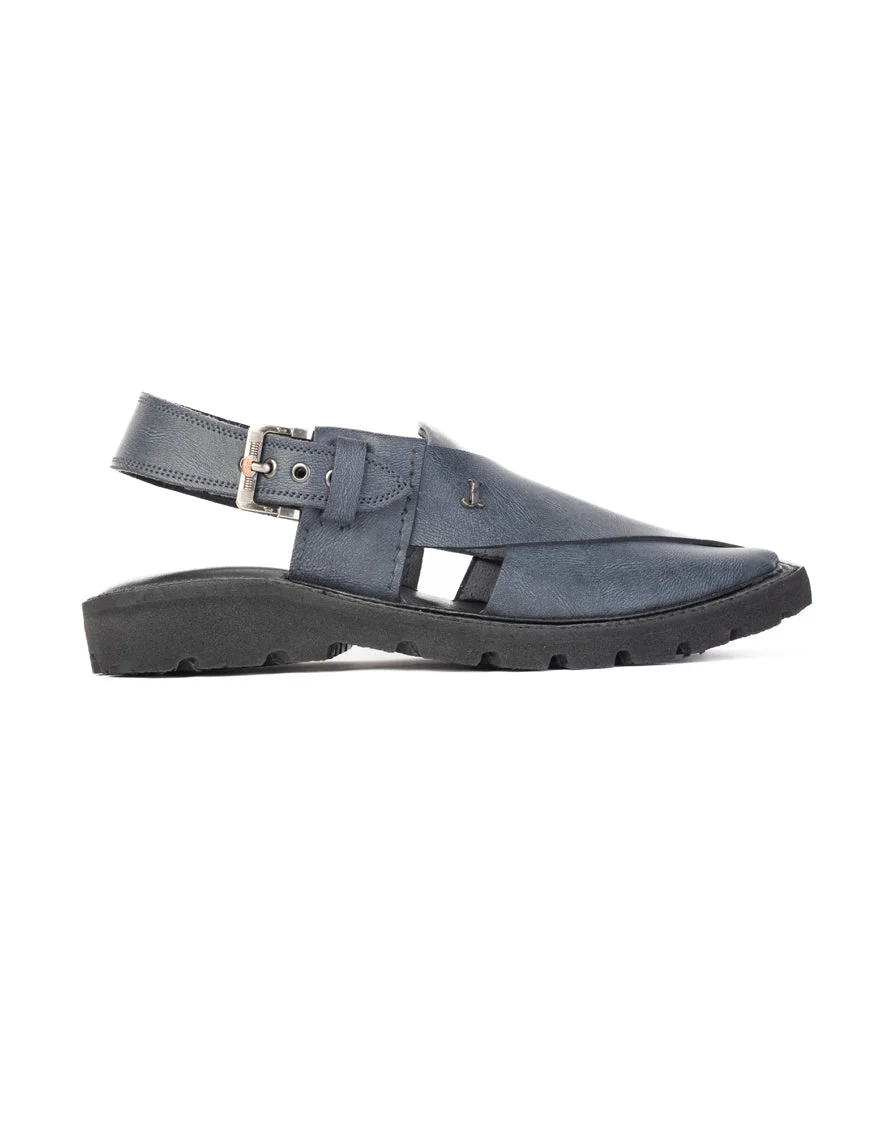 GREY PLAIN PESHAWARI SANDALS | JJFW-JPC-042-PU/S25-ZA-PLN - Image 3